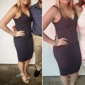 Likely Navy Cocktail Dress with slit